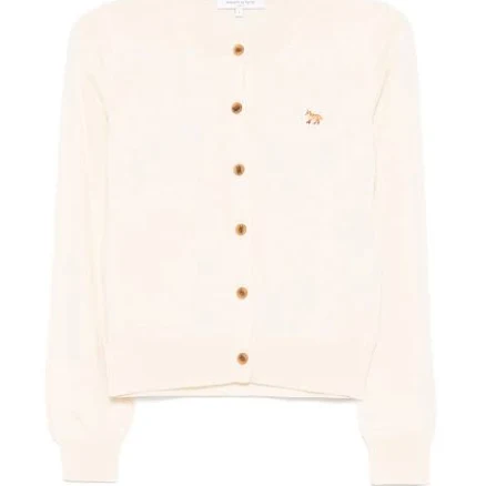 Maison Kitsuné Fox-embroidered Buttoned Cardigan