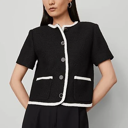 Ann Taylor Women's Tweed Trim Jacket