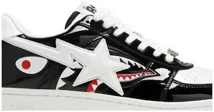 A Bathing Ape Bape Sta Low Mad Shark Black and White size 11