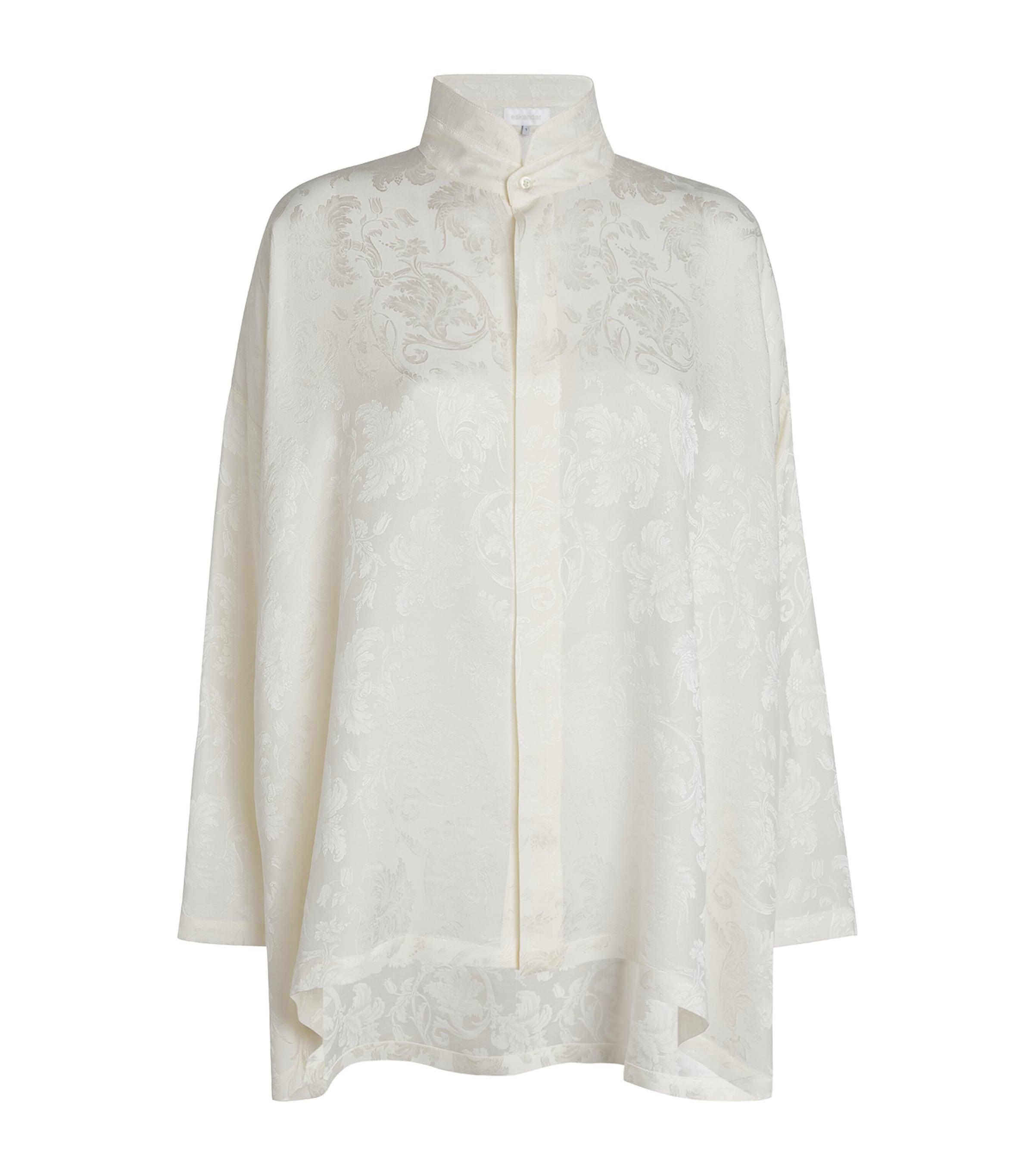 Eskandar Silk Double-Stand Collar Shirt