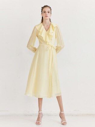 Lily Ruffle Wrap Chiffon Dress