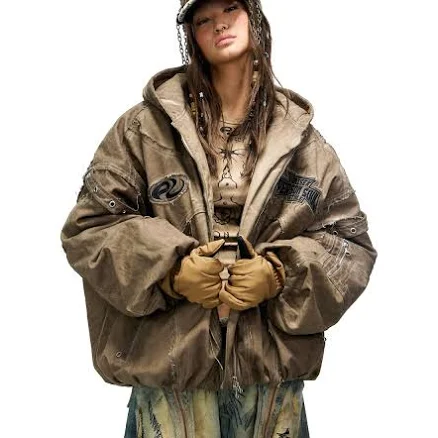 Personsoul Hand Brushed Stain Cotton Jacket