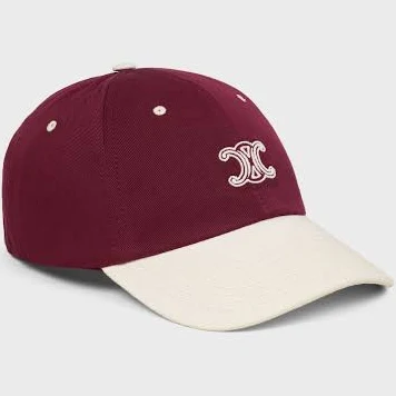 Women Celine Triomphe Richelieu Cap In Cotton Twill