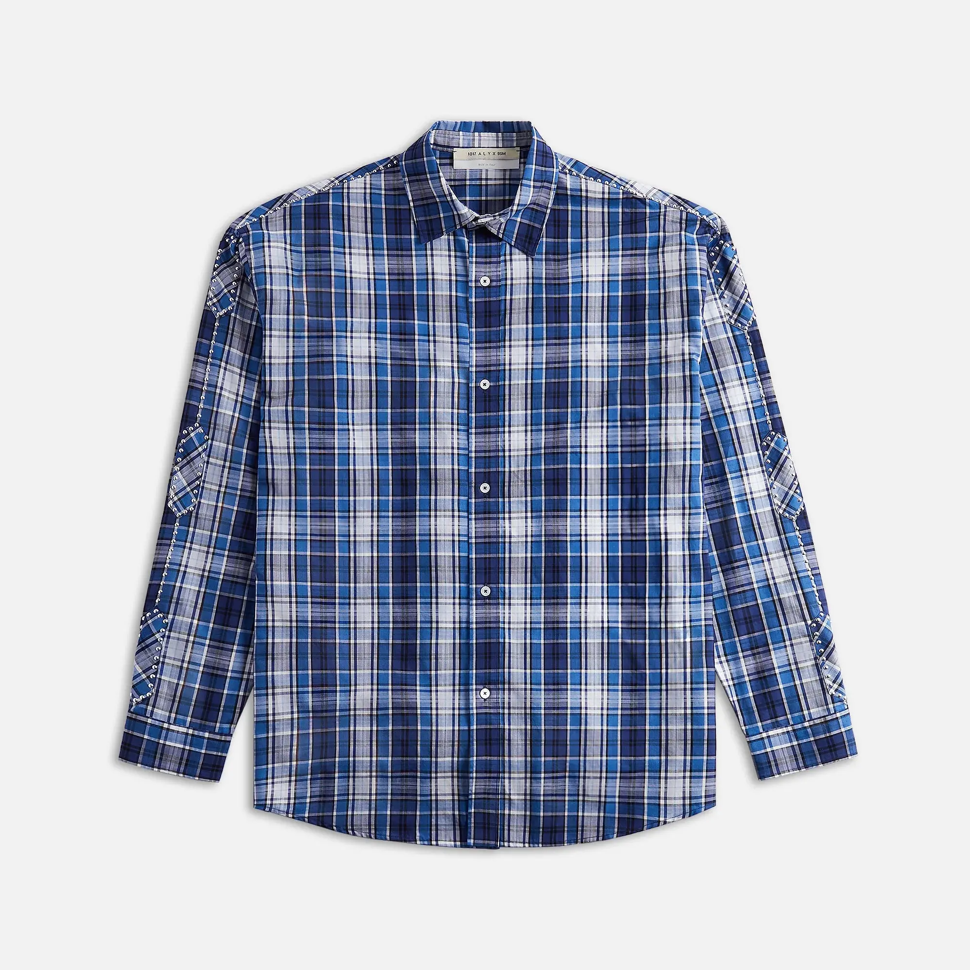 Stud Embellished Plaid Shirt