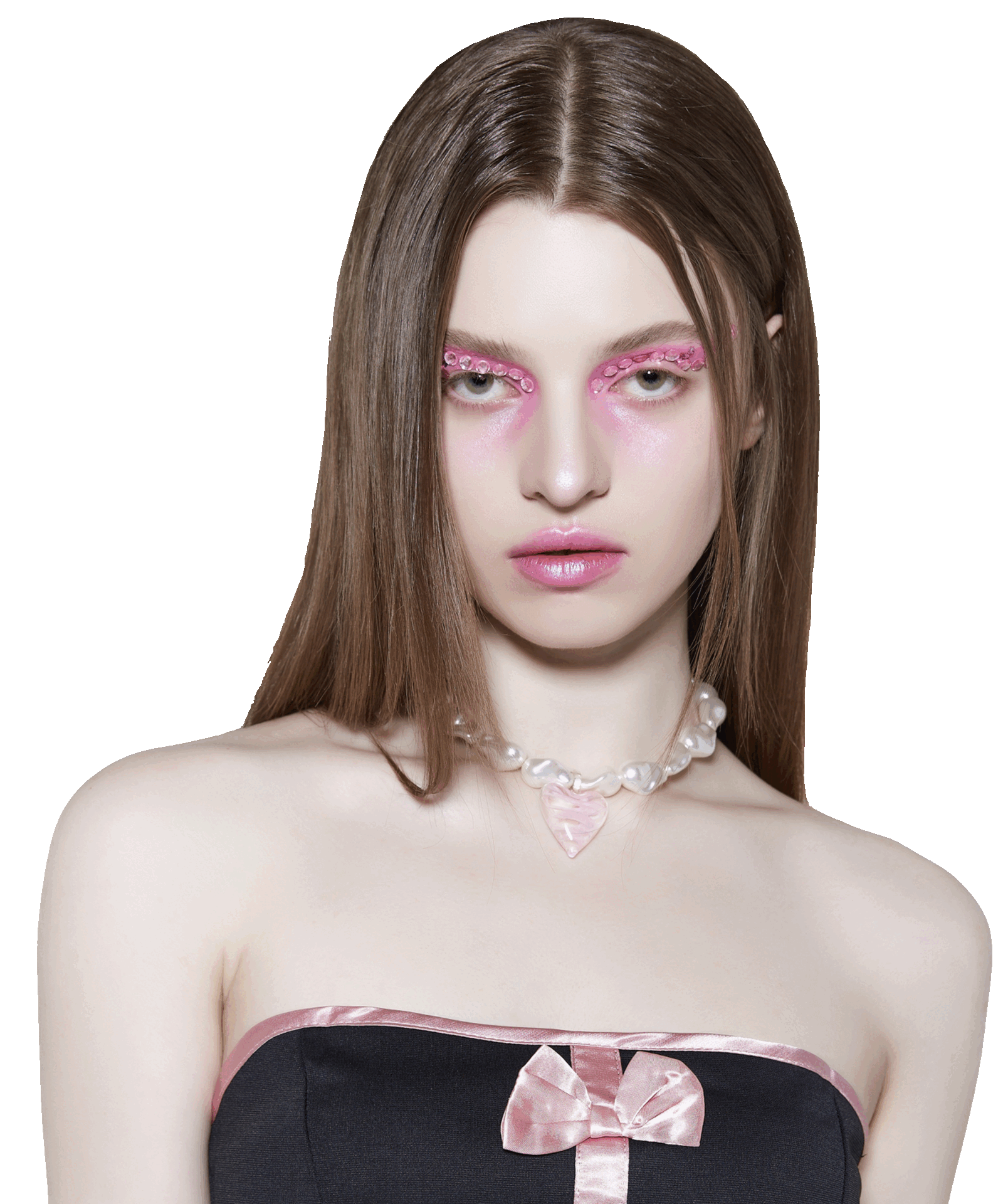 Venetian heart glass pearl necklace _ 2 colors