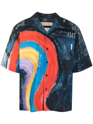 Abstract-print Cotton Shirt