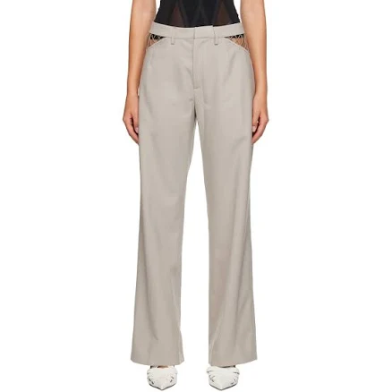Dion Lee Taupe Lace Trousers