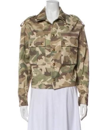 Celine Camouflage Print Utility Jacket in Neutrals, Women's US6, FR38 | M