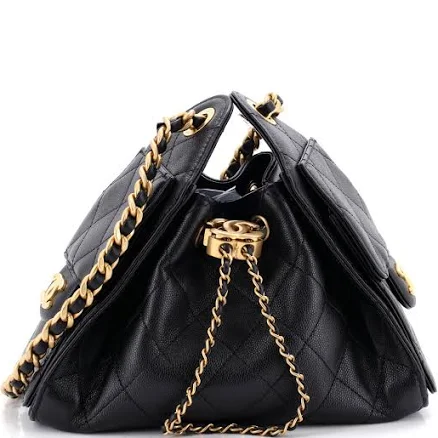 CHANEL Quilted Caviar Mini Hobo Bag