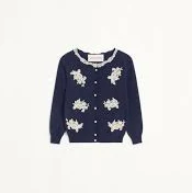 Embroidered Cardigan With Lace Inserts