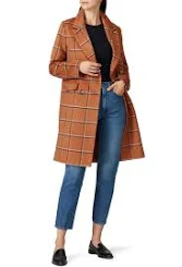 Brown Plaid Wool Coat