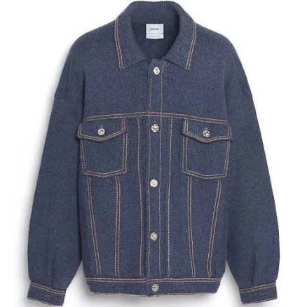 True Denim Oversized Cashmere and Cotton Jacket