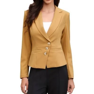 Inspire CHIC Women's Notched Lapel Collar Long Sleeve Button Down Blazer