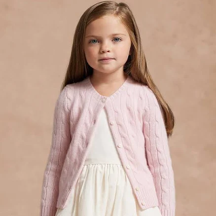 Polo Ralph Lauren Girl's Cable-Knit Cashmere Cardigan