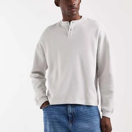 ASOS Design Boxy Oversized Henley Neck T-shirt
