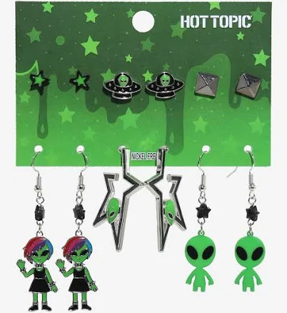 Space Alien Earring Set