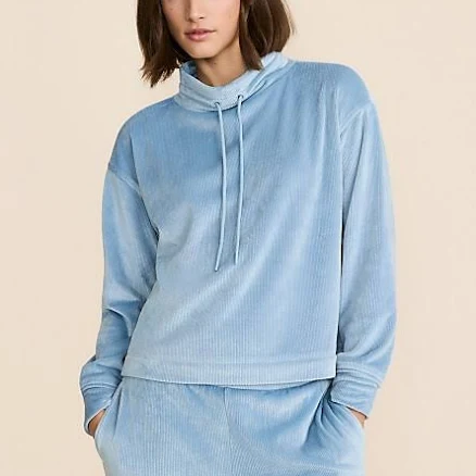 Lou & Grey Petite Ribbed Velour Sweatshirt