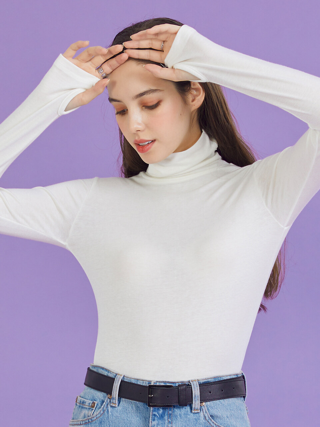 C High-neck Warmer Knit Set-up
