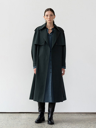 Oversized Collar Trench Coat