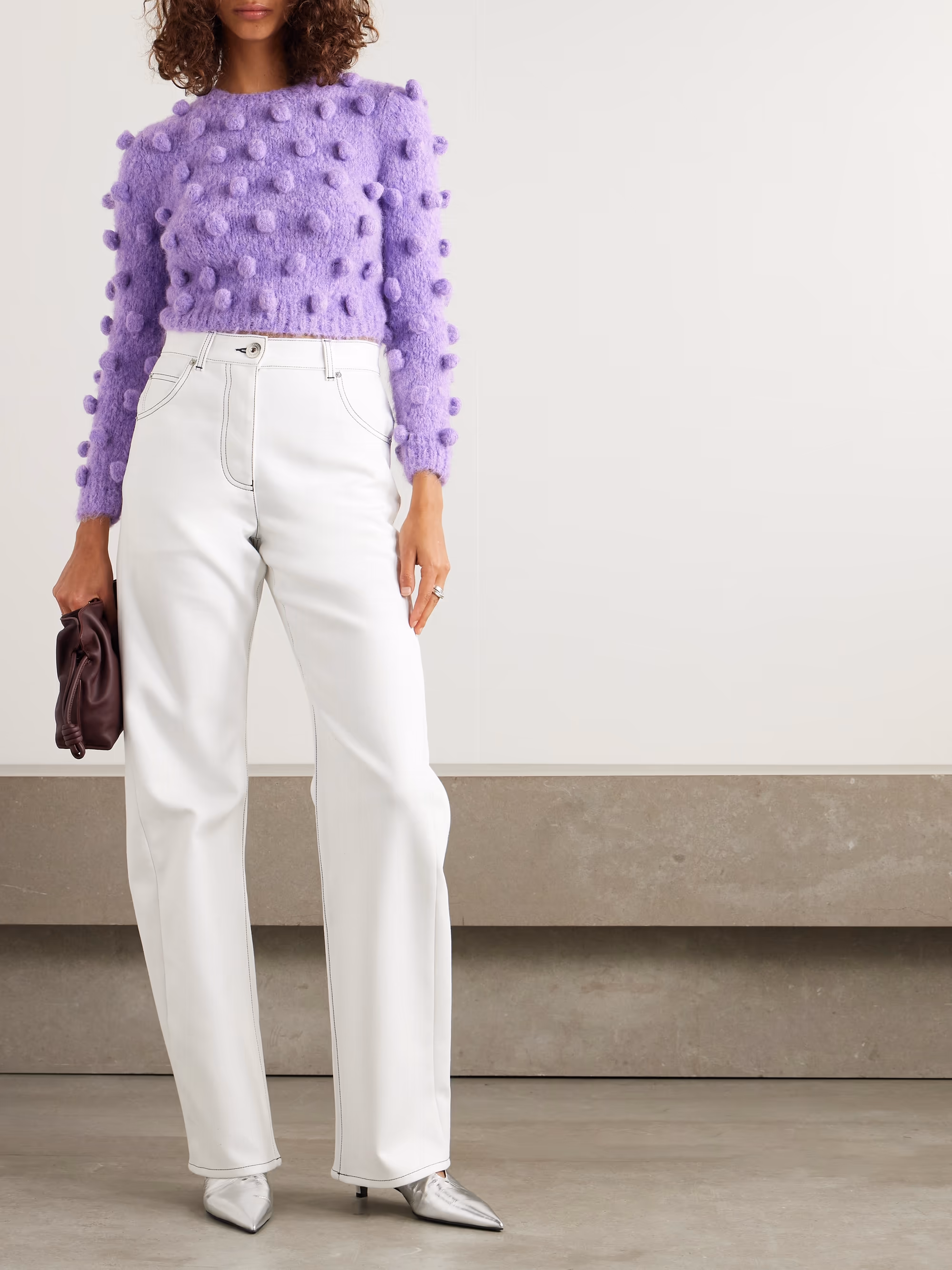 Cropped Embroidered Sweater