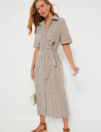 Pomander Place Gingham Seersucker Zacara Dress