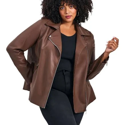 Avenue Plus Size Jane Vegan Leather Jacket
