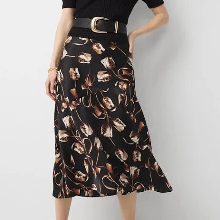 White House Black Market Satin Midi Skirt
