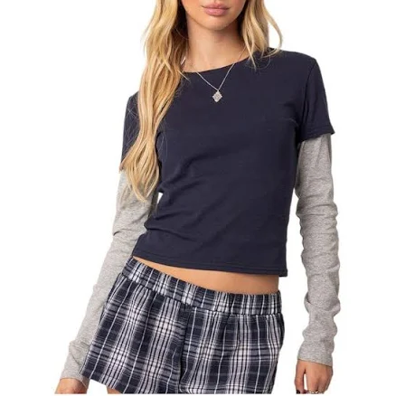 Edikted Women's Mod Layered Long Sleeve T-Shirt
