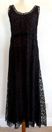 Vintage Chanel Black Evening Gown Dress Chanel Lace 40