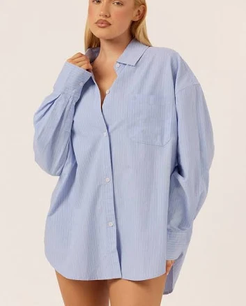 Oversized Stripe Button Up Shirt