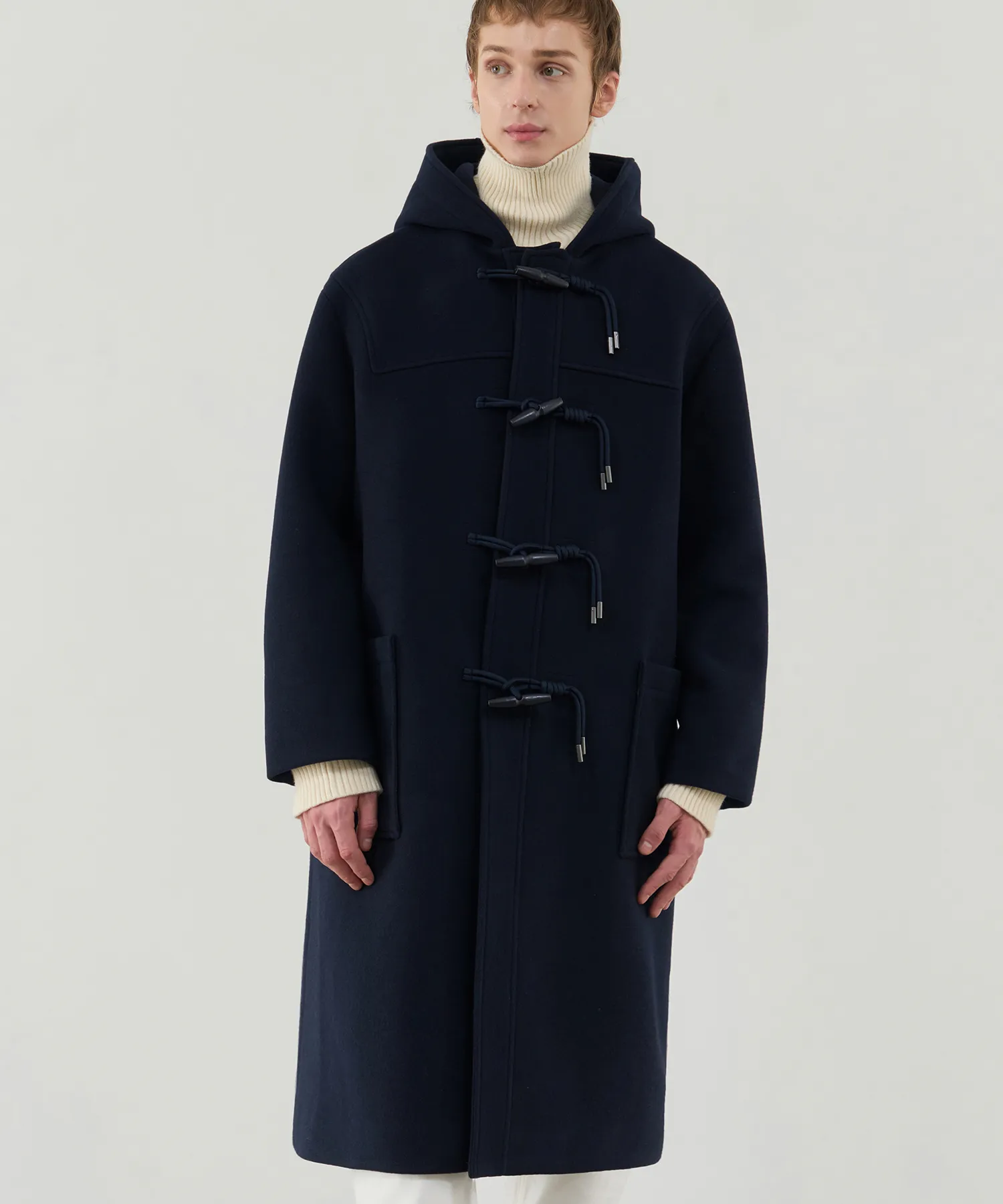 Saint Oversized Premium Wool Duffle Coat [NAVY]