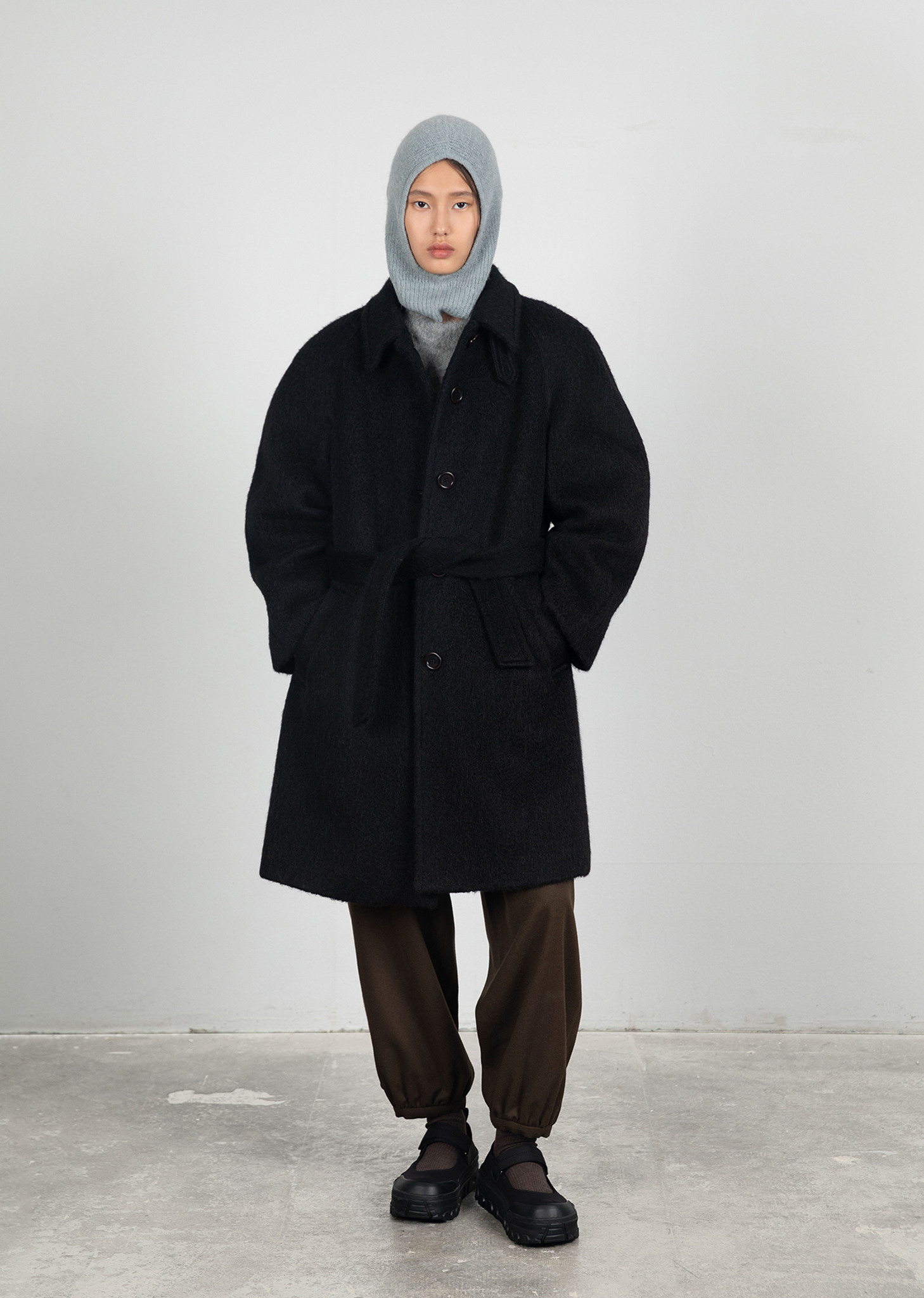 Raglan Single Wool Coat