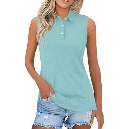 Yubnlvae Shirts for Women 2025 Summer Button down Collared Sleeveless Tops Business Work Casual Basic Blouses