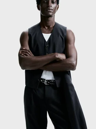 H&M Men's Regular-Fit Pinstriped Vest