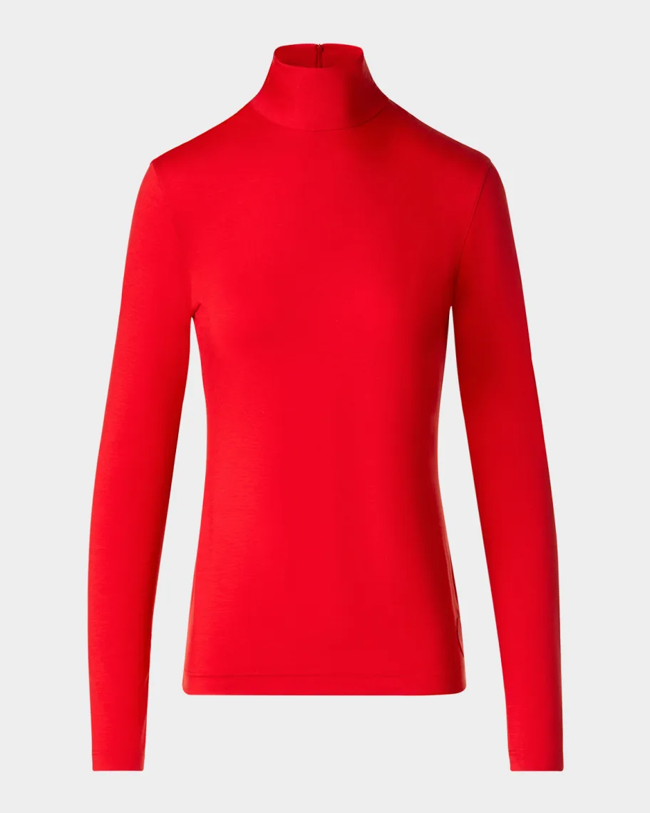 Mock-neck Long-sleeve Top