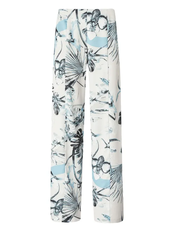 Floral-print Straight-leg Trousers