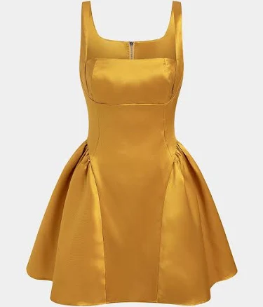 Micas Women's Sexy Satin Puff Hem Sleeveless Mini Dress