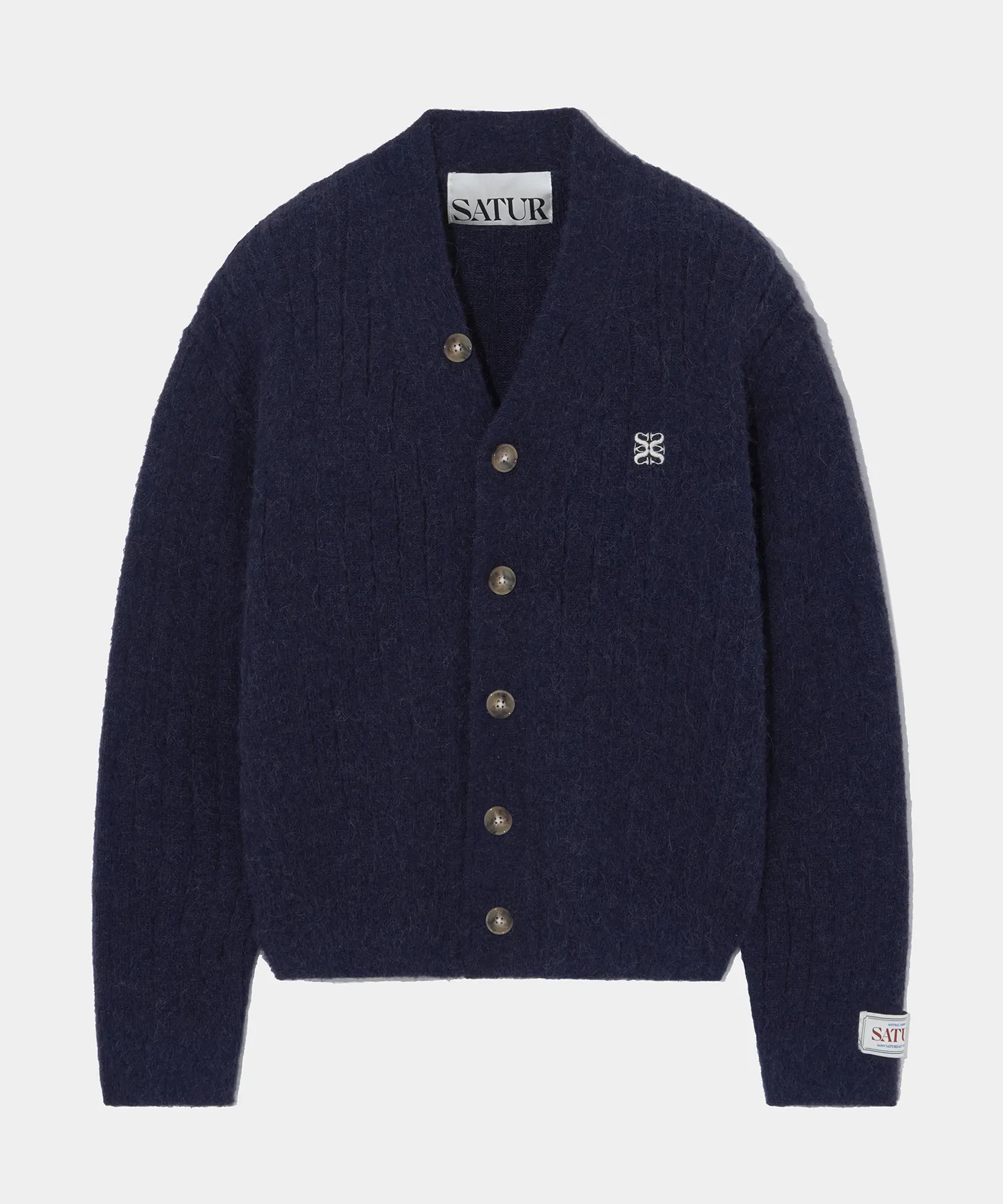 Faro Oversized Alpaca Brush Cardigan Bespoke Navy