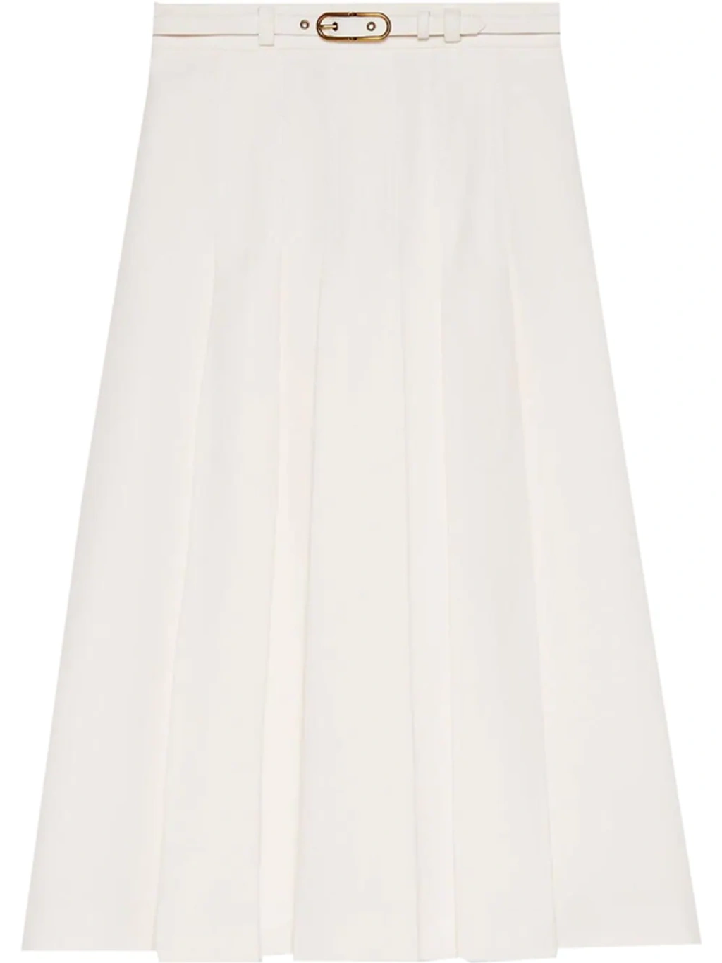 Cady Crêpe Pleated Skirt In White