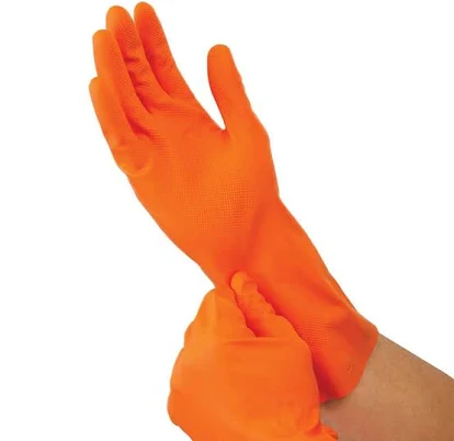 HDX Orange Nitrile Long Cuff Gloves