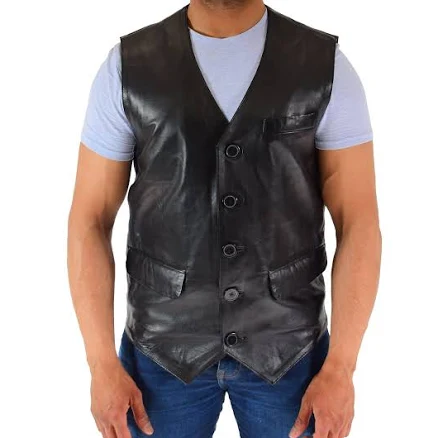 Vintage Leather V-Neck Vest