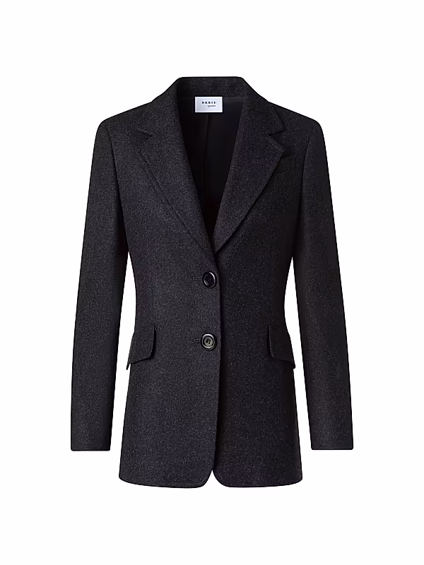 Wool-Blend Collared Grid Jacket