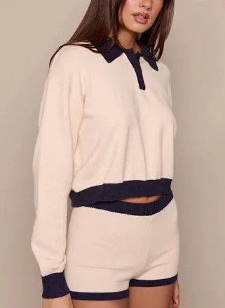 PrettyLittleThing Women's Contrast Collar Knitted Jumper