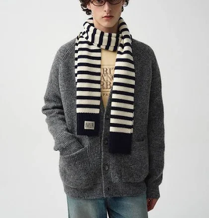 MARITHE + FRANCOIS GIRBAUD HAIRY OVERFIT V NECK CARDIGAN gray by W Concept