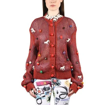 Chopova Lowena Red Trip Trip Cardigan