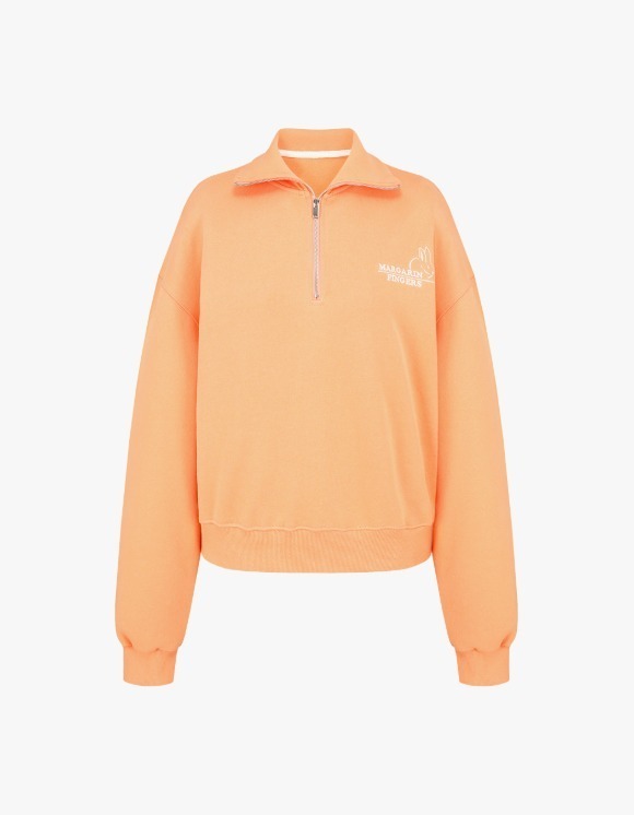 마가린핑거스,Rabbit Logo Half Zip Up - Light Orange