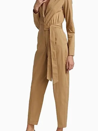 Halston Women's Blakely Cotton-Twill Belted Jumpsuit