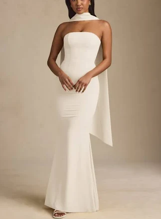 Oh Polly Imogene Strapless Scarf Gown