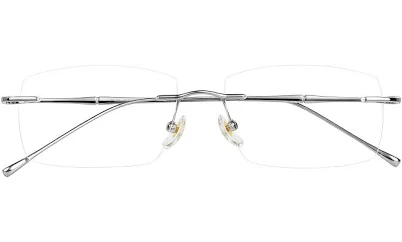 Thin Titanium Rectangle Rimless Glasses