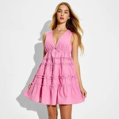 Wild Fable Women's Mini Tiered Ruffle Babydoll Dress